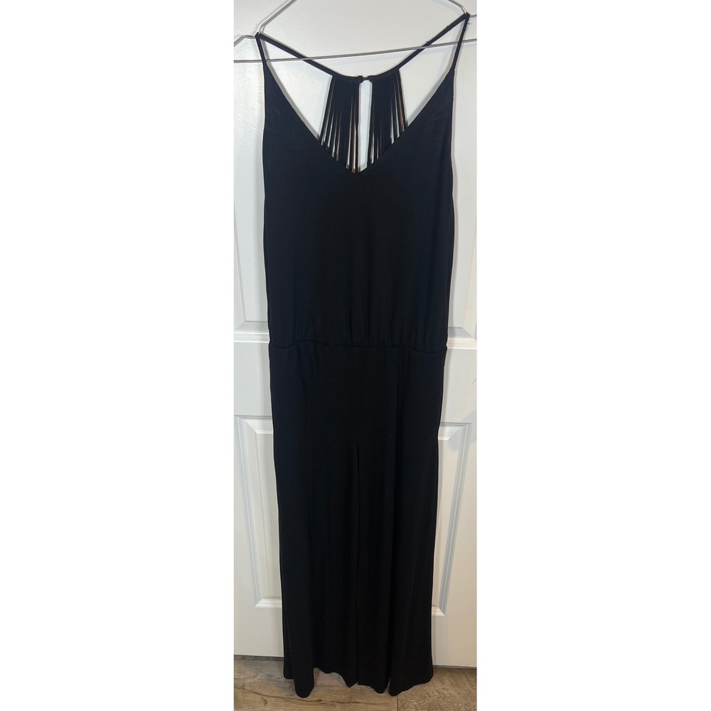 Lascana Womens Jumpsuit Strappy Cage Back Black Size L